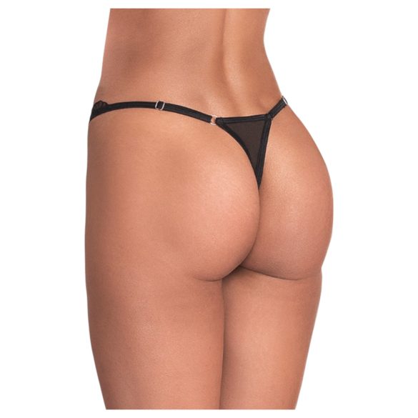 Obsessive - tanga nero trasparente in pizzo - L/XL