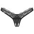 Obsessive - tanga nero trasparente in pizzo - L/XL