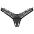 Obsessive - tanga trasparente in pizzo - nero - 2XL/3XL