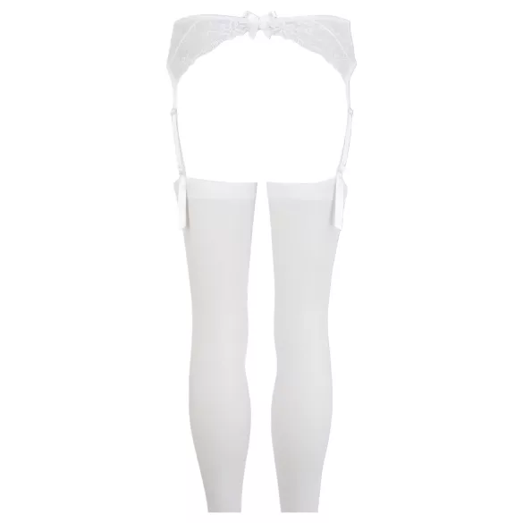 NO:XQSE - completo intimo con reggicalze in pizzo - bianco - M/L