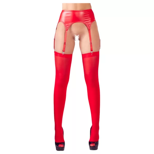 NO:XQSE - set reggicalze lucido - rosso - L/XL