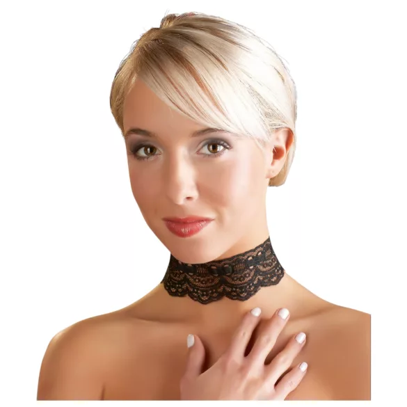 Cottelli - colletto in pizzo di similpelle, accessorio per costume BDSM