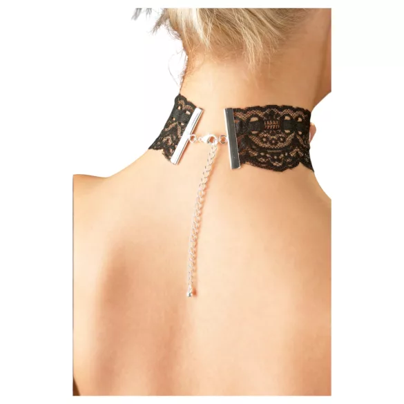 Cottelli - colletto in pizzo di similpelle, accessorio per costume BDSM
