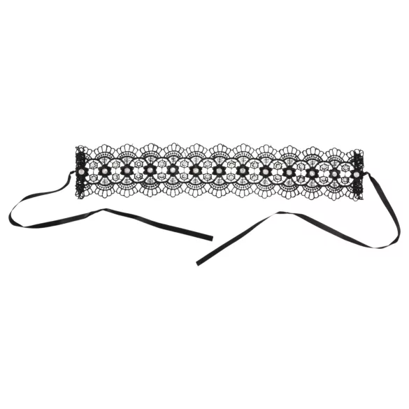 Cottelli - Collare in pizzo con perle e strass - nero