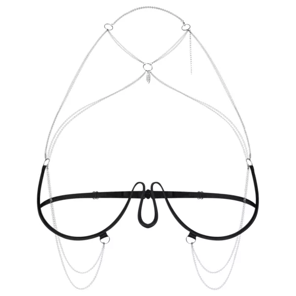 Obsessive - reggiseno aderente a catena - nero (S-L)