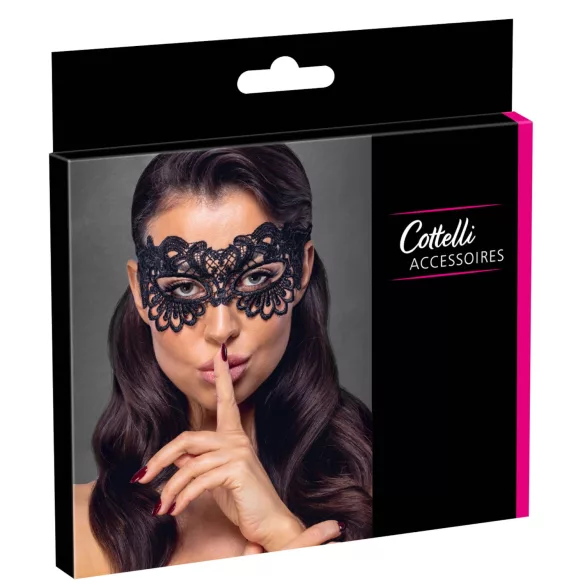 Cottelli - maschera in pizzo ricamato decorativo - nero