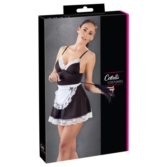 Costume da Cameriera Sexy in Pizzo con Grembiule (Nero-Bianco) - Cottelli - XL