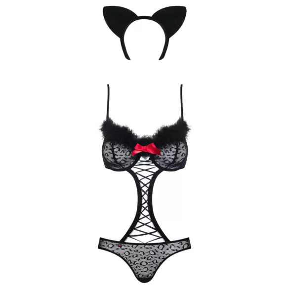 Obsessive - costume sexy da gatta - set completo - nero