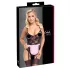 Cottelli - costume cameriera sexy trasparente - nero/rosa