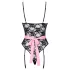 Cottelli - costume cameriera sexy trasparente - nero/rosa - M