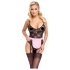Cottelli - Costume cameriera trasparente (nero-rosa) - L