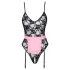 Cottelli - costume cameriera sexy trasparente - nero/rosa - L
