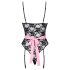 Cottelli - Costume cameriera trasparente (nero-rosa) - L