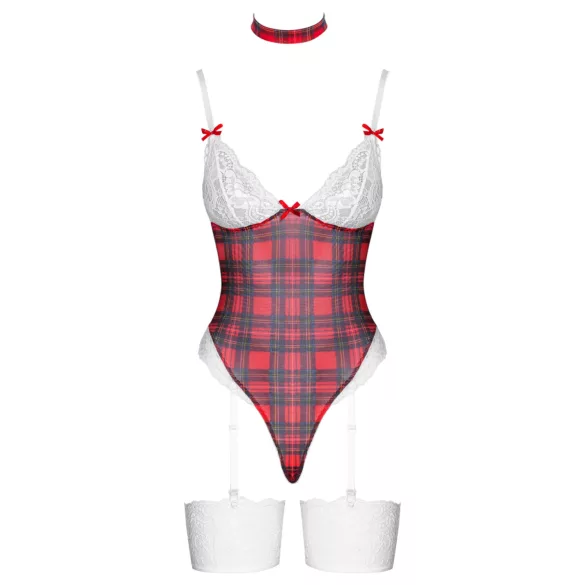 Cottelli - body a quadri rosso - set erotico