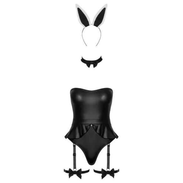 Cottelli - costume da coniglietta sexy - nero - 3 pezzi - M