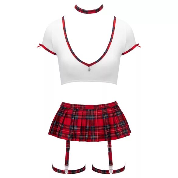 Cottelli - completo da studentessa (rosso-bianco)