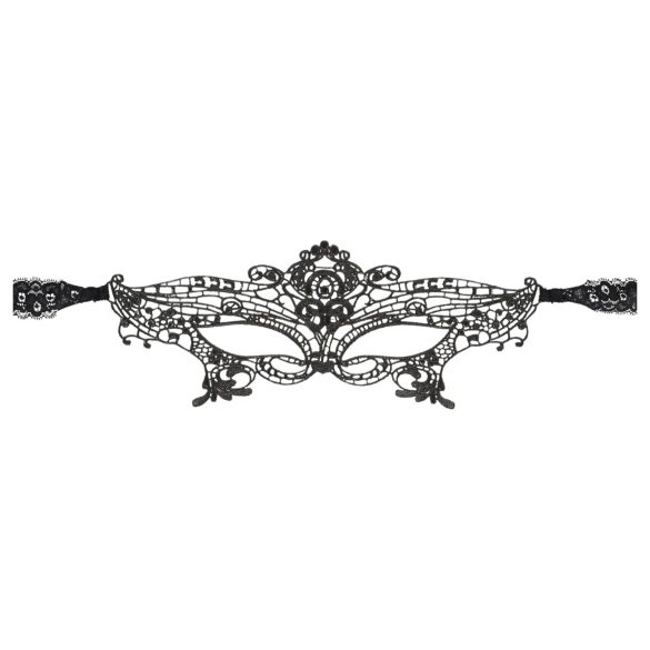 Cottelli - Maschera occhi ricamata effetto pizzo - nero