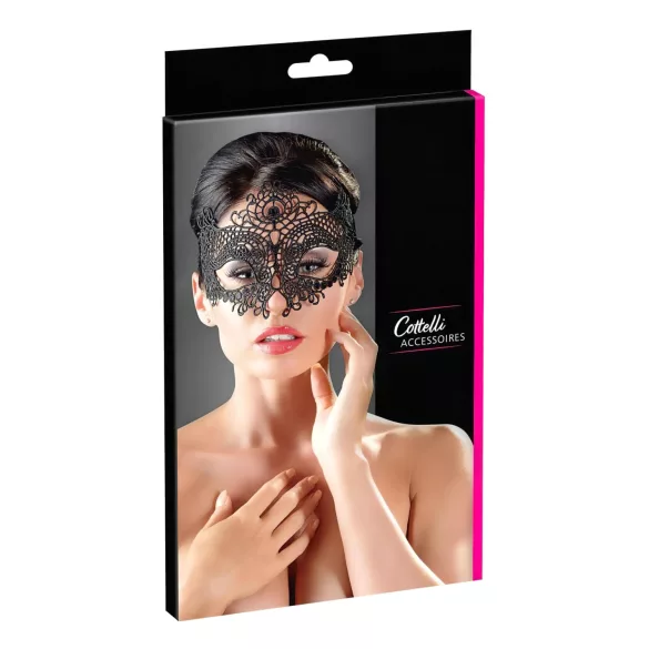Cottelli - Maschera effetto pizzo ricamata - nero