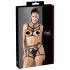 Cottelli - trio di lingerie con imbracatura decorativa nera (S-L)