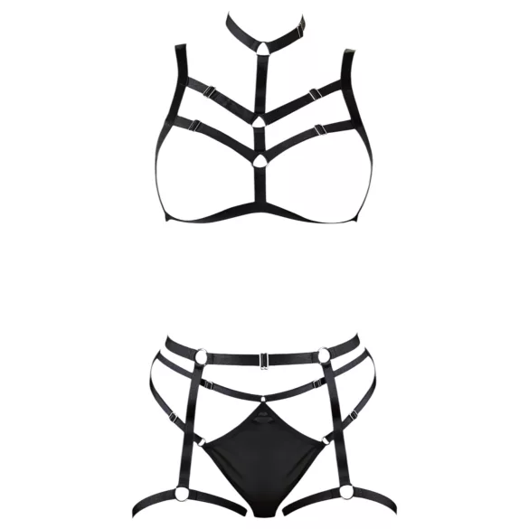 Cottelli - body harness lingerie set - nero - S/L