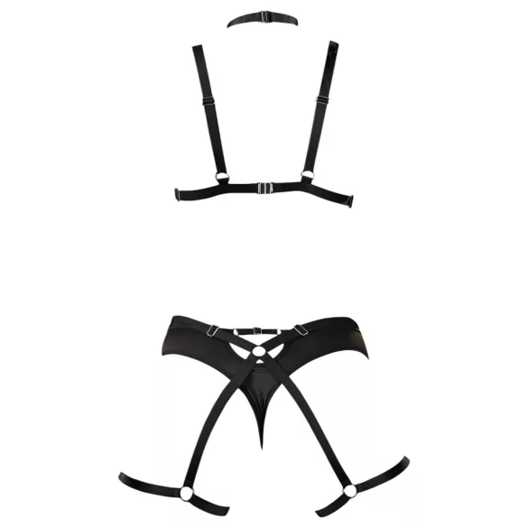 Cottelli - body harness lingerie set - nero - S/L
