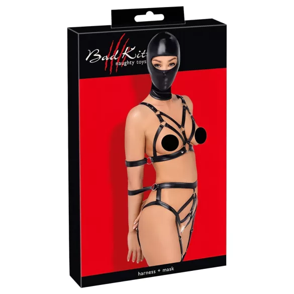 Bad Kitty - set lingerie con maschera - nero