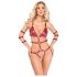 Bad Kitty - body bondage borchiato (rosso) - M