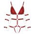 Bad Kitty - body bondage borchiato (rosso) - M