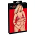 Bad Kitty - body bondage borchiato (rosso) - L