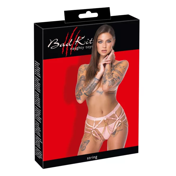 Bad Kitty - set di imbracature con tanga (rosa)