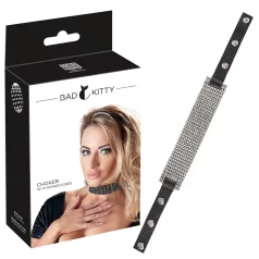 Bad Kitty - collare con strass - nero