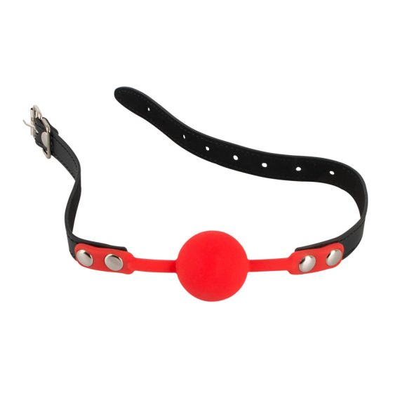 Mordacchia in silicone rosso con cinturino in finta pelle (rosso) - Bad Kitty