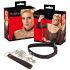 Bad Kitty - collare con cuore e guinzaglio in metallo (nero)