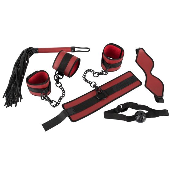 Bad Kitty - set di cravatte in velcro - rosso e nero (5 pezzi)