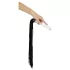 Bad Kitty - frusta in pelle con dildo in vetro - trasparente/nero