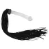 Bad Kitty - frusta in pelle con dildo in vetro - trasparente/nero