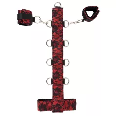   Bad Kitty - set bondage braccia-collo - collegamento regolabile - rosso nero