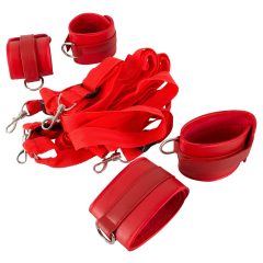   Set di Legature per Letto in Finta Pelle con Velcro Bad Kitty (rosso)