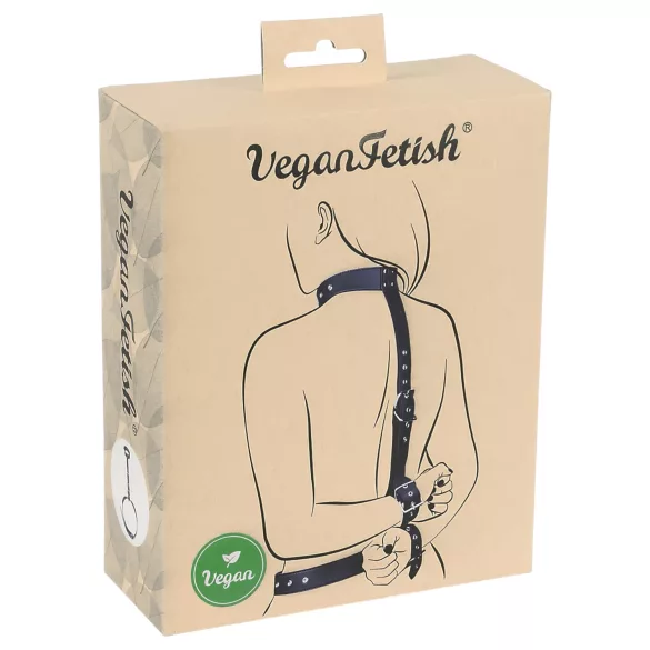 Vegan Fetish - set manette da polsi dietro la schiena - nero
