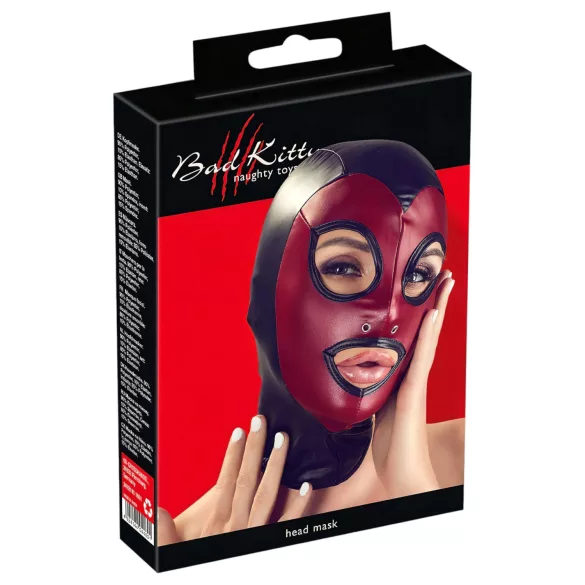 Bad Kitty - maschera lucida bocca aperta - rosso (S-L)