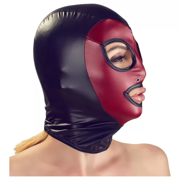 Bad Kitty - maschera lucida bocca aperta - rosso (S-L)