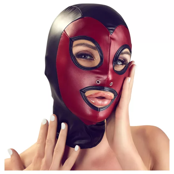 Bad Kitty - maschera lucida bocca aperta - rosso (S-L)