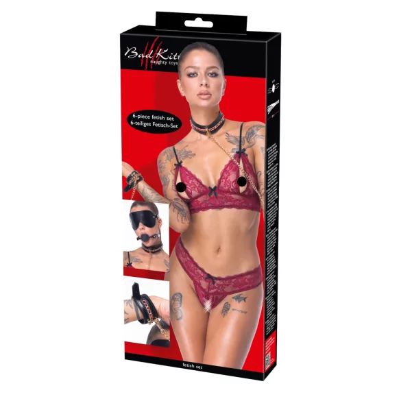 Bad Kitty - set bondage 6 pezzi - nero