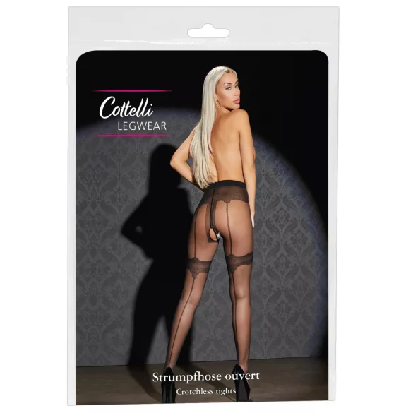 Cottelli - calze aperte fantasia esclusiva - nero