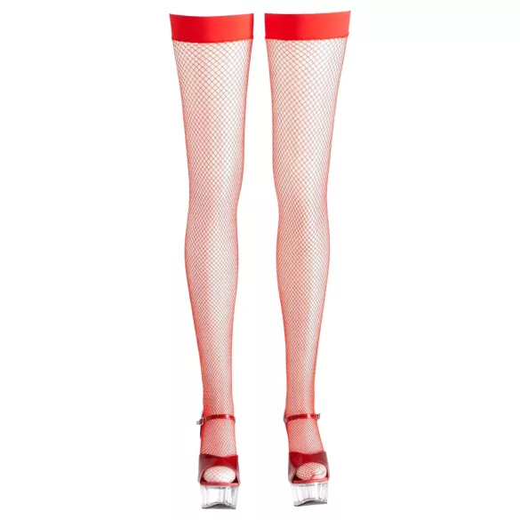 Cottelli - Autoreggenti rete fine - rosso - XL