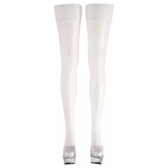 Cottelli - Autoreggenti satinato - bianco - 5/XL