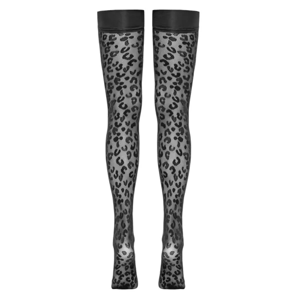 Cottelli Legwear - autoreggenti leopardate - nero