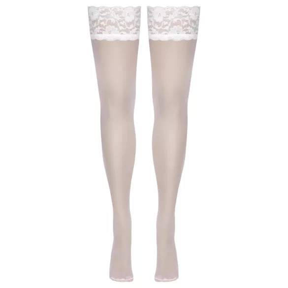 Cottelli - autoreggenti in pizzo floreale - bianco - 3/M-L
