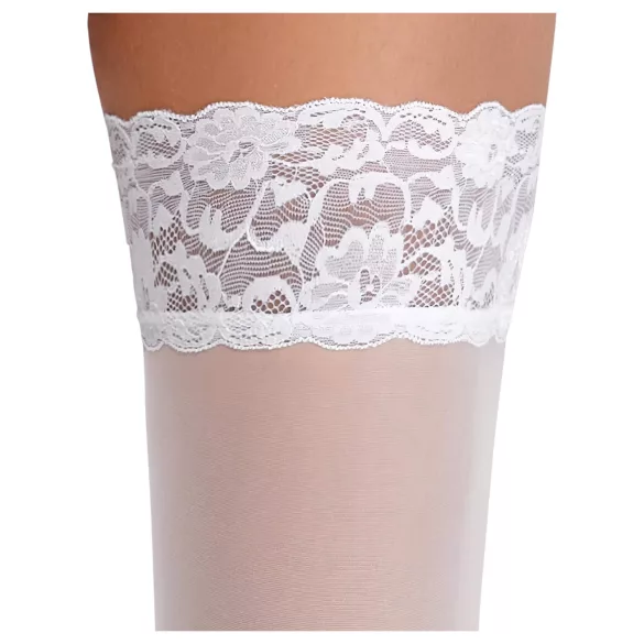 Cottelli - autoreggenti in pizzo floreale - bianco - 4/L