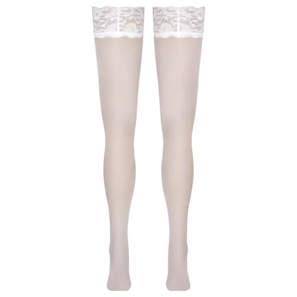 Cottelli - autoreggenti in pizzo floreale - bianco - 4/L